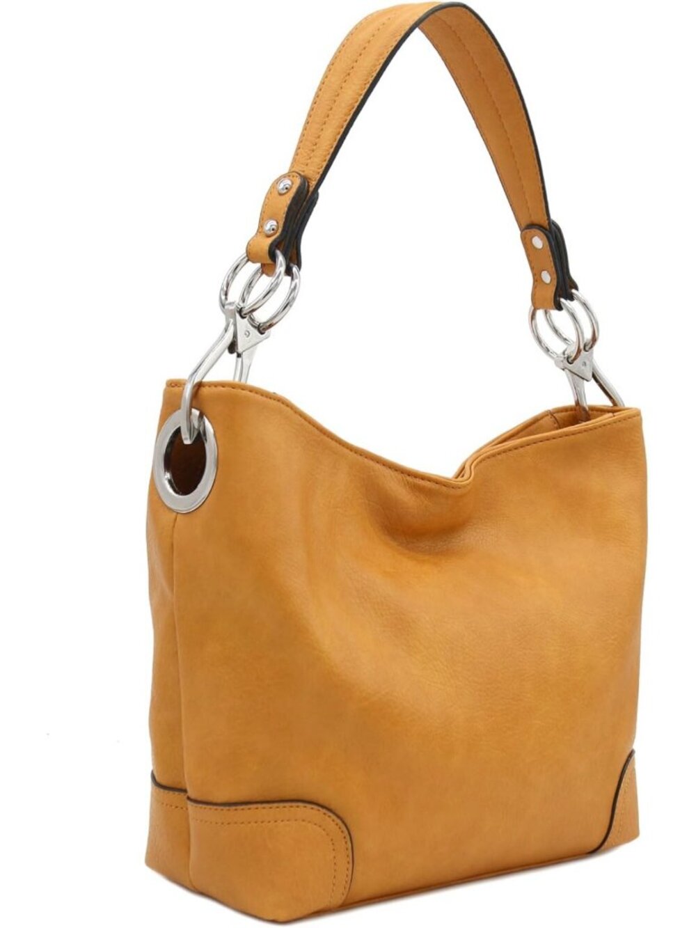 Stylish Hobo Shoulder Bag with Oversized Snap Hook, Chic Everyday Accessory